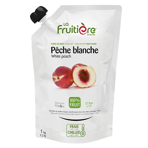 La Fruitiere du Val Evel White Peach Purée , Chilled HP (Non-Extra Sugar)