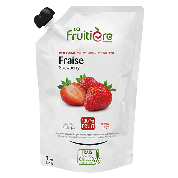 La Fruitiere du Val Evel Strawberry Purée , Chilled HP (Non-Extra Sugar)